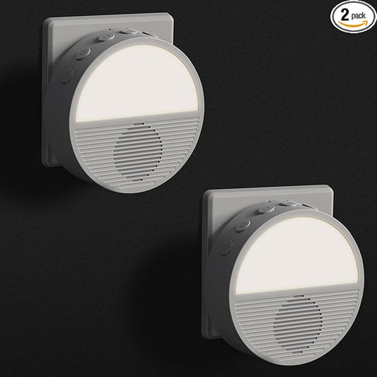Wall Plug in/Cable Connection White Noise Sound Machine, Seaside Sunset Noise Machines for Sleeping Baby, Adults, White Noise Machine for Office Privacy & Noise Canceling, Clinic Talks, 2 Pack