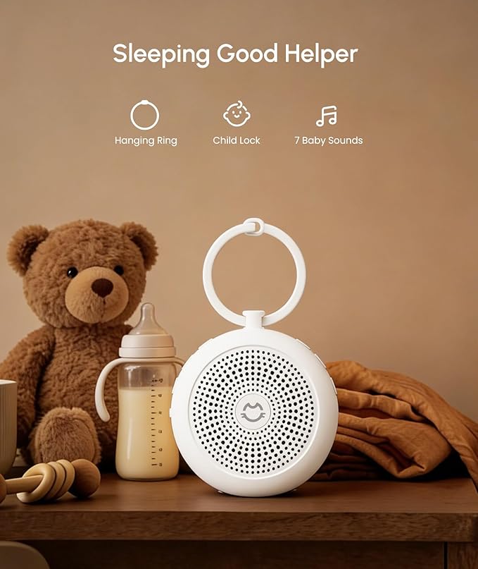 Portable White Noise Machine for Sleeping, 29 Soothing Non-looping Sounds for Adults & Kids, 50h Babies Sleeping Sounds Machine, Timer, Memory Function, Traveling, for Relax-2026 Updated Version