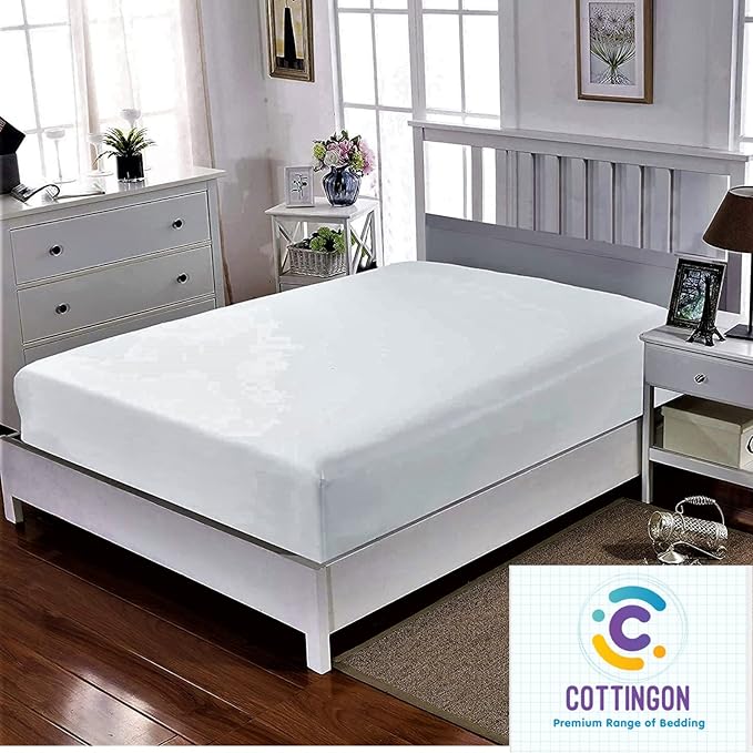 Cot Size 30" x 75" Fitted Sheet, 100% Egyptian Cotton, Perfect for Camp Bunk Beds/RVs/Guest Beds/Army Cots/Replacement Mattress (White)