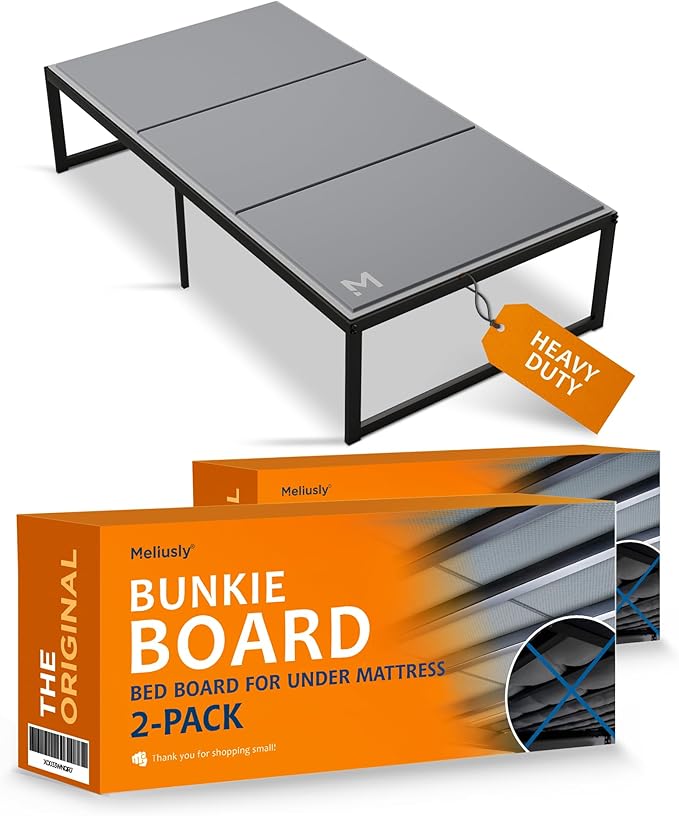 Meliusly Heavy Duty Bunkie Board Twin Size 2-Pack (38x75 Each) - Non-Slip Breathable Bed Support Board for Slatted Bed Frame, Anti-Sag Under Bed Support, Noise Minimizing Moisture Resistant