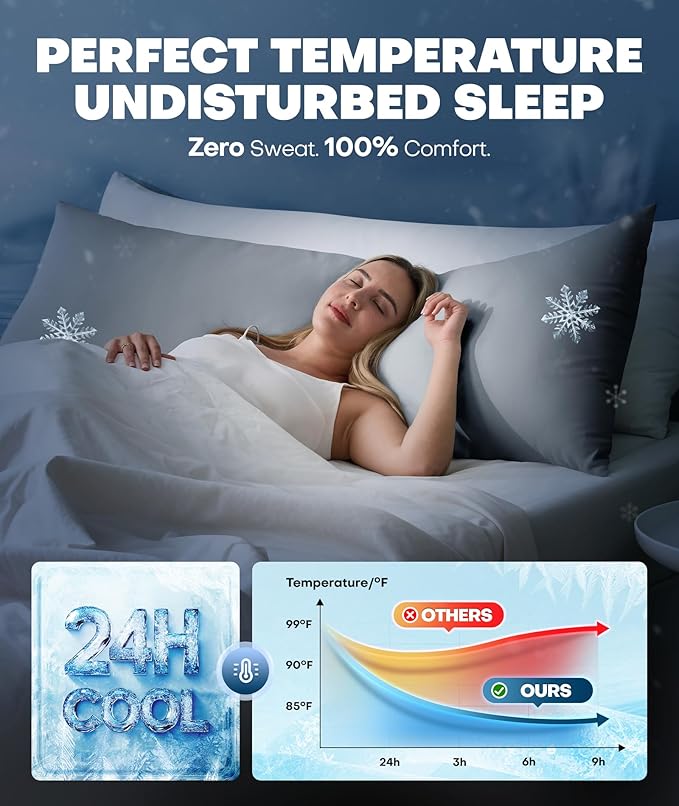 Ice Cooling Body Pillowcase for Hot Sleepers, Stay Cool All Night, Silky Touch Long Body Pillow Cases with Invisible Zipper, Soft Breathable Body Pillow Cover, Gift for Men Women - 20"x54", Light Gray