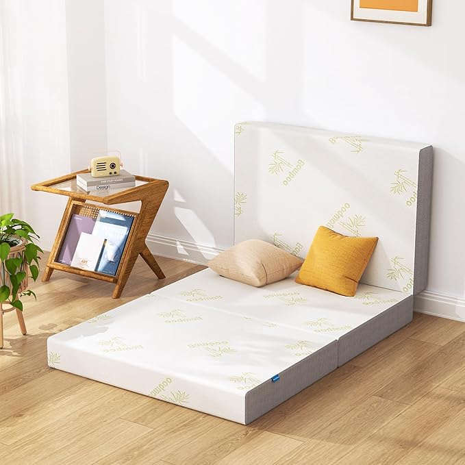 Inofia 6 Inch Folding Mattress, Memory Foam Tri-fold Mattress with Removable Cover, Foldable Floor Bed, Medium Firm, Full Size (75" x 54" x 6")