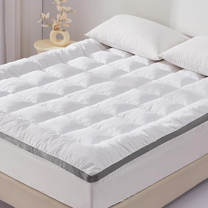 SAPHREAS 3 Inch Memory Foam Mattress Topper King Size with 8-20 inches Stretchable Pockets, Soft Pillow Top Mattress Pad for Back Pain Relief with Breathable Air Mesh Sides