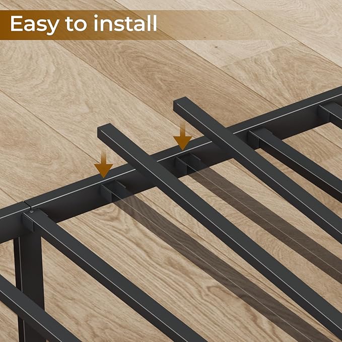 Furnulem Twin Bed Frame with 2 Storage Drawers & Charging Station, Twin Platform Bed Frame with Headboard & LED Lights, No Box Spring Needed, All in One, Easy to Install, Noise Free (500 lbs Capacity)