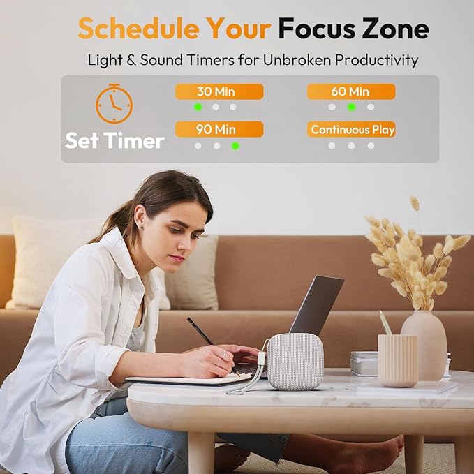 Portable Sound Machine for Travel, White Noise Sound Machine for Sleeping, 52-Hour Lasting Mini Noise Machine with 21 Quality Non-looping Sounds, Headphone Jack, Memory, Timer for Adults,Hotel (Khaki)