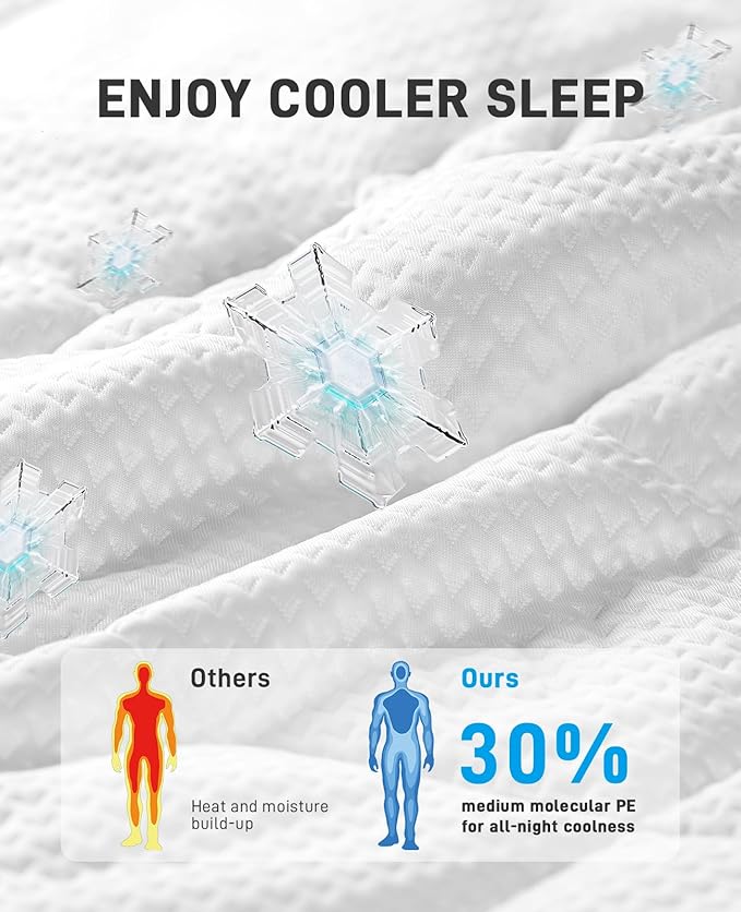 PERLECARE Twin XL Mattress Topper 4 Inch, Plush Support for College Dorm Room Essentials, 2.5 Inch Soft Cooling Gel Memory Foam Plus 1.5 Inch Pillow Top Cover