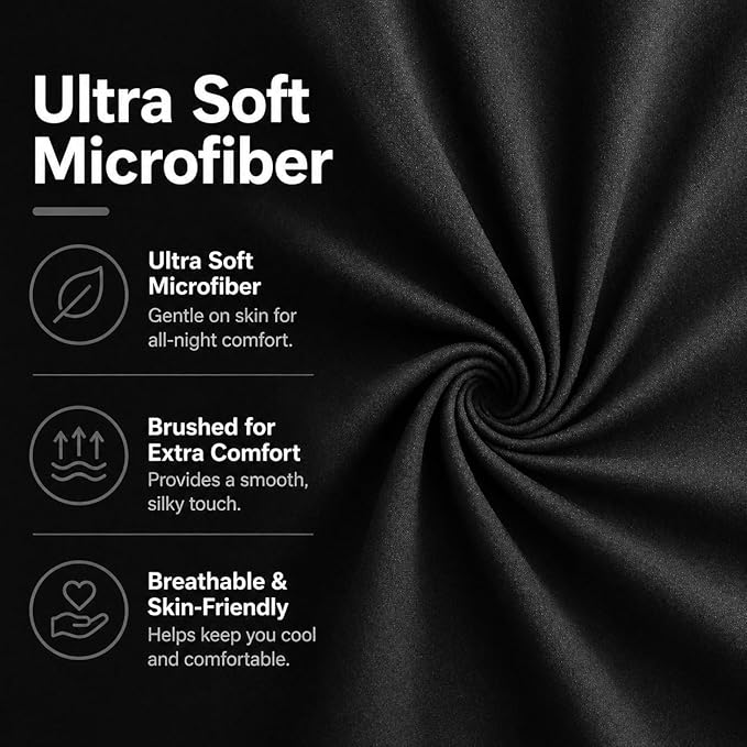 EVOLIVE Ultra Soft Body Pillow Cover 21"x54", Cozy Microfiber Pillowcase with Hidden Zipper, Breathable, Perfect for Pregnancy & Side Sleepers, Cover Only (21"x54" Body Pillow Cover, Black)