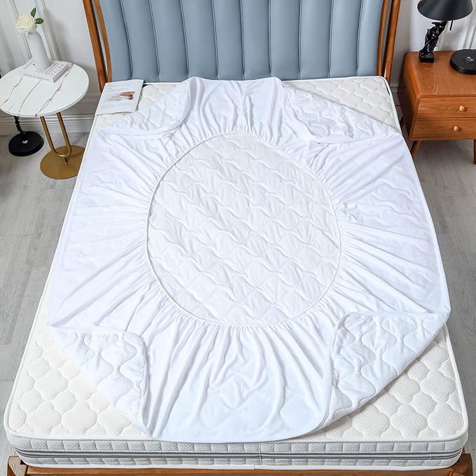 Quilted Waterproof Full Size Mattress Protector Pad for Air Mattress Soft Noiseless Fitted Matress Cover with Deep Pocket