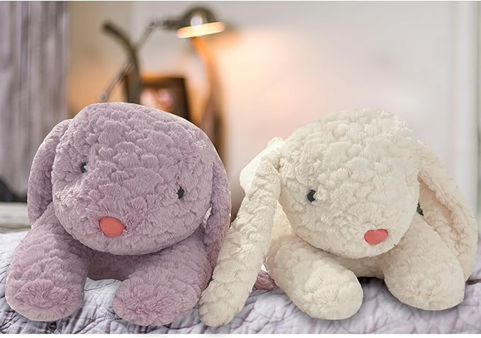 Rabbit Plush Pillow, Rabbit Stuffed Animal, Rabbit Plush Long Body Pillow for Kids Adults (White,35 inch)
