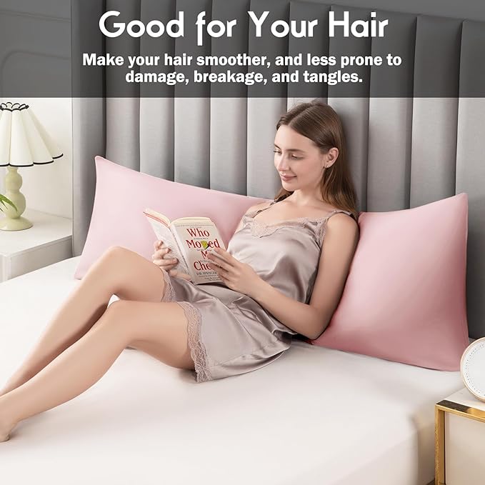Body Pillowcase with Zipper Cooling Viscose from Bamboo Zippered Pillowcases, Cool & Breathable Body Pillow Cover for Hot Sleepers and Night Sweats, 20" x 54"