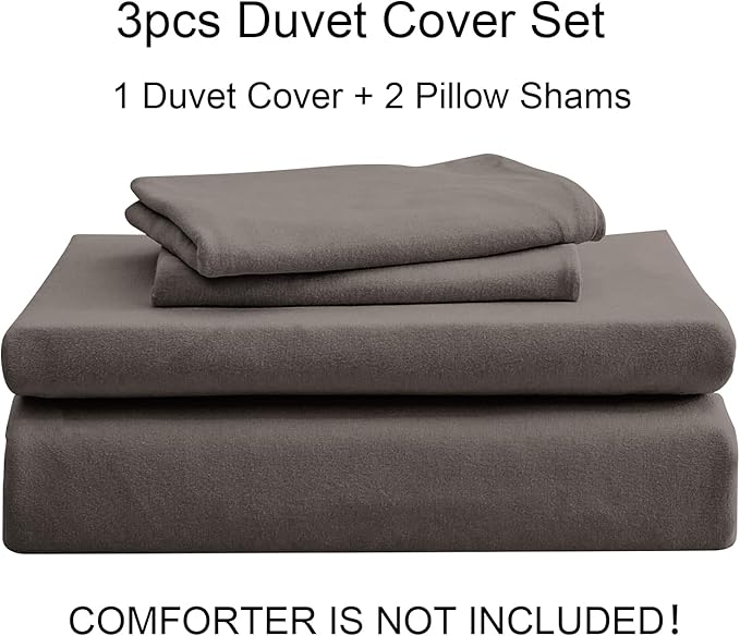 PURE ERA Jersey Knit Duvet Cover Set 100% T-Shirt Cotton Super Soft Comfy 3pc Bedding Set with Zipper Closure (Solid Brown, King)