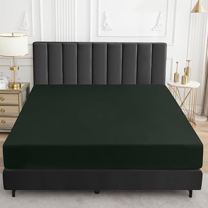 Sufdari King Size Mattress Protector,Waterproof Mattress Protector,Fitted Sheet Style Mattress Cover with 18" Deep Pocket,Washable and Comfortable-Green,King