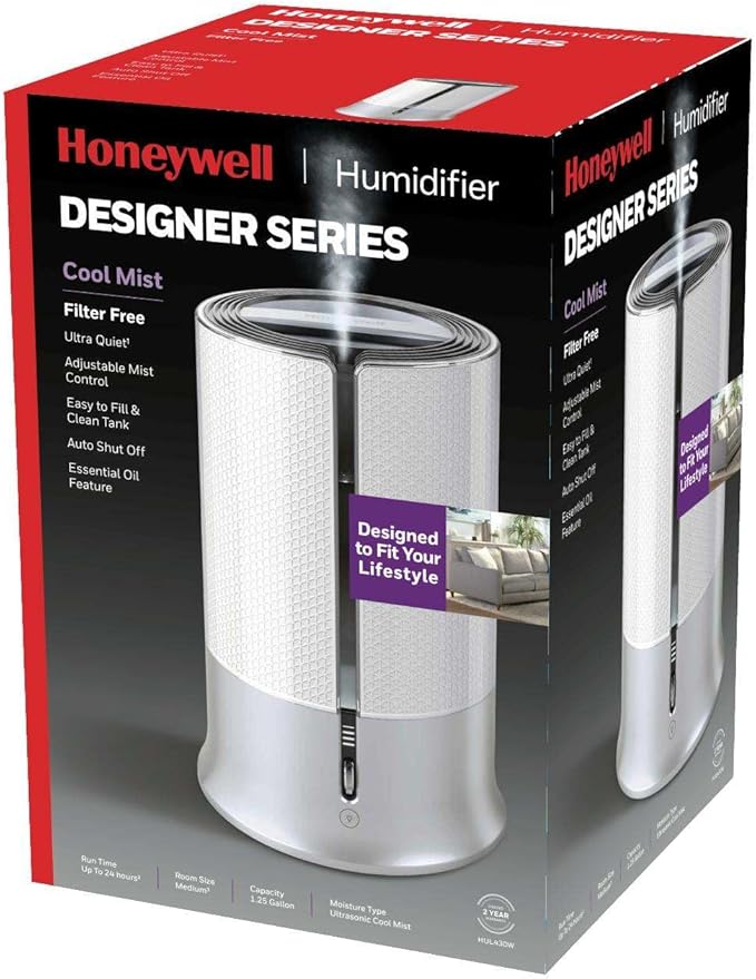 Honeywell Designer Series Cool Mist Humidifier, Room Humidifiers, White