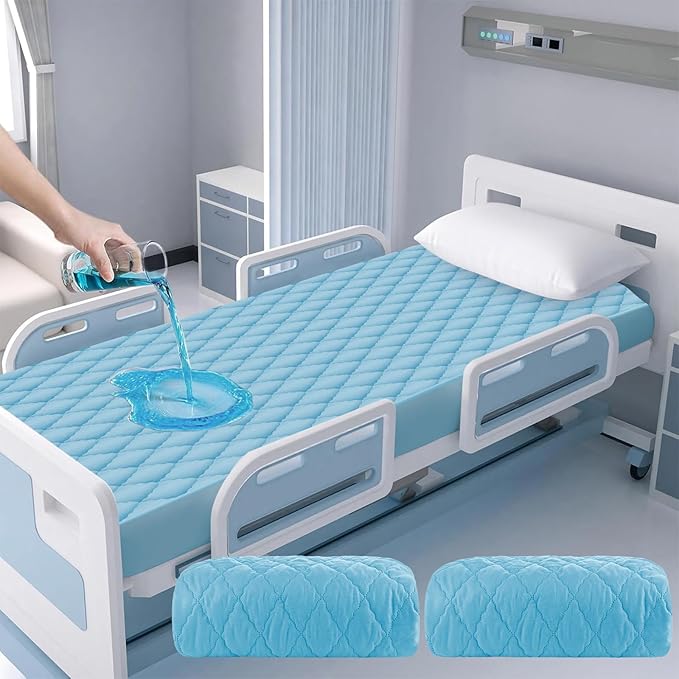 Waterproof Hospital Mattress Cover Protector Bed Sheet 36" x 80" x 9" Hospital Grade Incontinence Protection, Breathable Fabric for Elderly, Adults Machine Washable