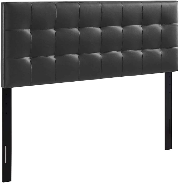 Modway Lily Tufted Faux Leather Upholstered Full Headboard in Black