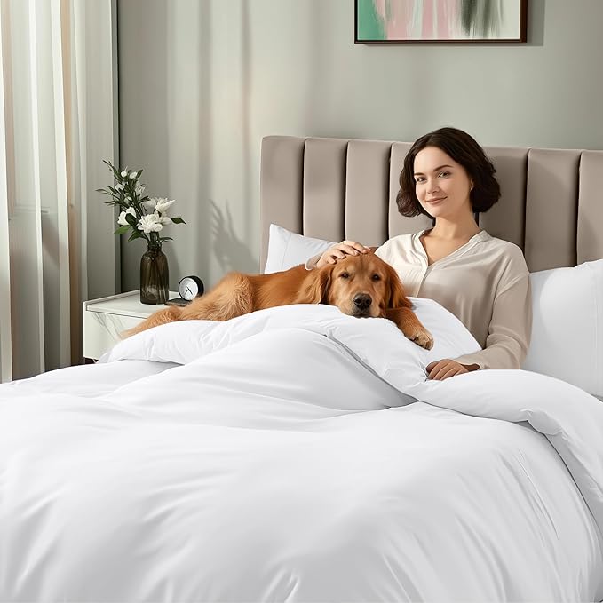 Utopia Bedding Duvet Cover Full with Fitted Sheet (54x75) - 2 Pillow Case (20x30) - All Season Luxury Bed in a Bag with Zippered Duvet Cover - No Comforter (White)