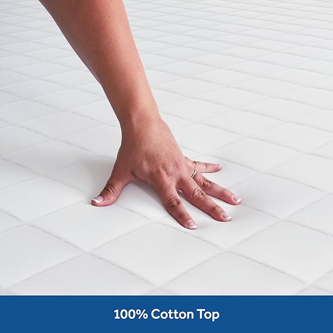 Sealy Luxury 100% Cotton Soft Top Layer, High Loft Comfort EternaLoft Fiberfill, Durable Stretch Corners Mattresses 18 Inches Deep Machine Washable Fitted Mattress Pad, King Size, White