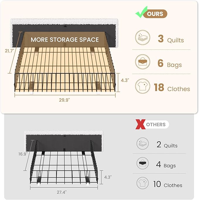SHA CERLIN Boucle King Size Bed Frame with 4 Spacious Drawers, Platform Bed with Soft Teddy Fabric Upholstery, Sturdy Wooden Slats Support, No Box Spring Needed, Noise Free, Easy Assembly, White