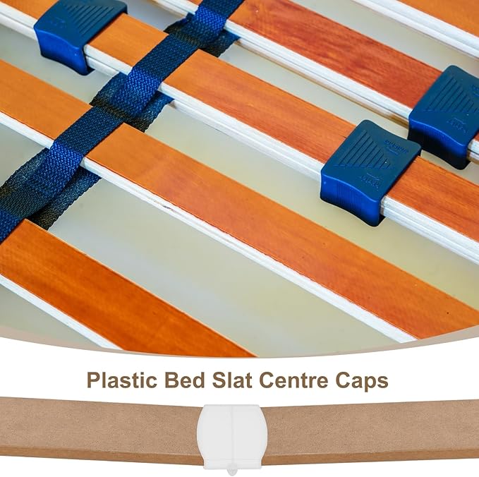 uxcell 12 Pcs 55mm x 9mm Plastic Bed Slat Center Caps, Bed Slat Cover Replacement Holders Furniture Accessories Support for Holding Securing Wooden Base, Clear White