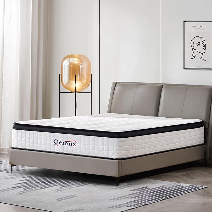 12 Inch Full Hybrid Mattress, Memory Foam and Spring Construction, with Edge Support, Motion Isolation & Pressure Relief, Breathable & Eco-Friendly, Easy Setup