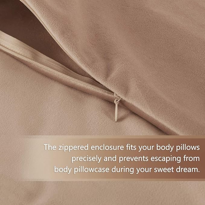 StangH Soft Velvet Pillowcase Bed Pillow Cover for Hair and Skin, Queen Size (Blush Beige, 20 x 30 inches) Luxury Warm Pillow Cover with Hidden Zipper Set of 2