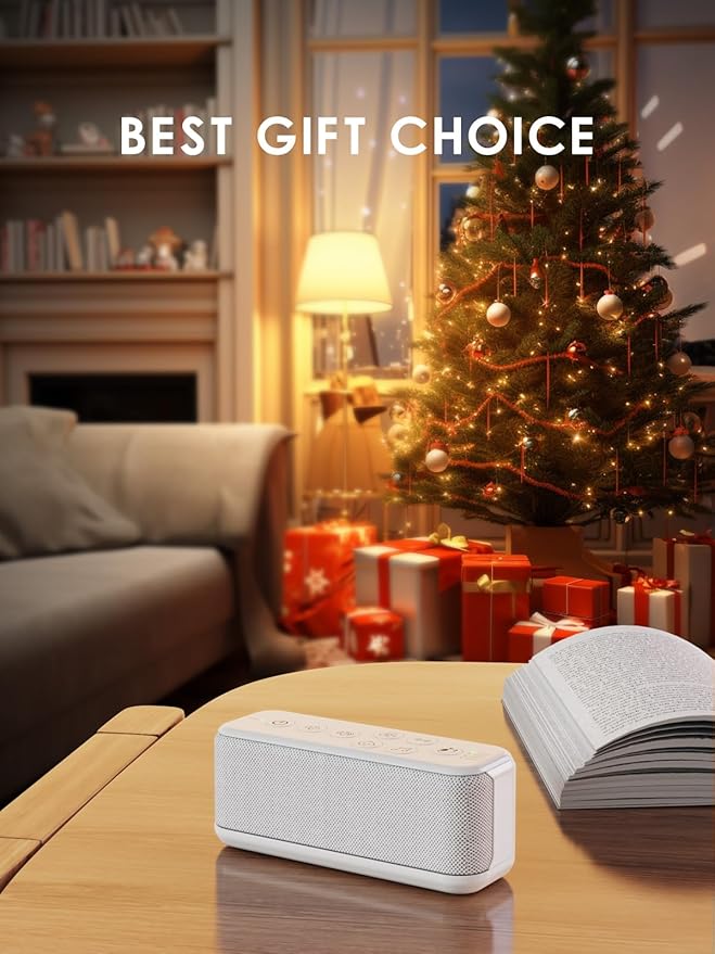 OnLyee White Noise Machine for Office Privacy, USB Rechargeable Sound Machine with 42 Non-Looping Sounds, Auto-Off Timer for Focus, Sleep and Travel