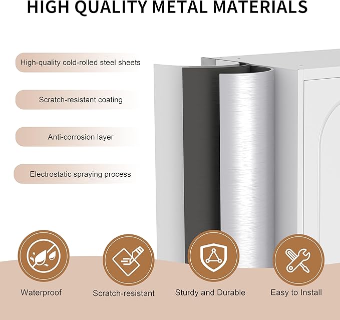 Metal Wardrobe Cabinets,White Armoire Wardrobe Closet with Hanging Rod,Clothes Storage Cabinet with Adjustable Shelves and Doors,Clothing Cabinet for Bedroom, Office, Laundry Room