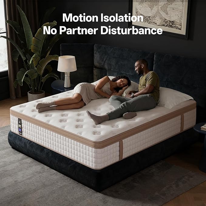 Queen Size Mattress (High-End Upgraded) Hotel-Level Luxury 12 Inch Hybrid Queen Mattress in A Box, Cooling-Gel Memory Foam & Pocket Springs,Back Pain,Extra Edge Support,365-Night Trial,Medium Firm