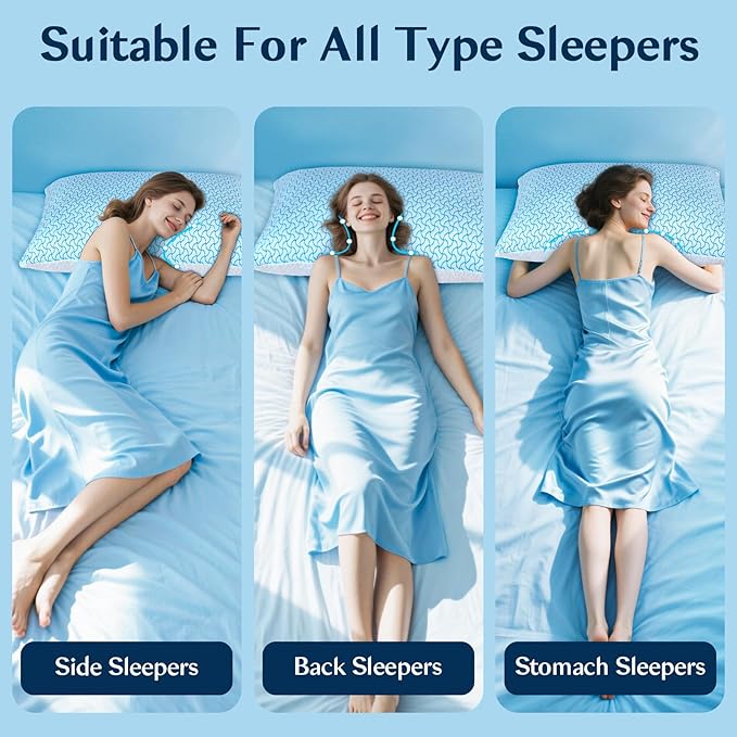 SUPA MODERN Shredded Memory Foam Pillows Queen Size Set of 1, Cooling Bed Pillow for Sleeping for Hot Sleepers, Adjustable Pilllows for Side Back and Stomach Sleepers, Neck & Shoulder Comfort Support