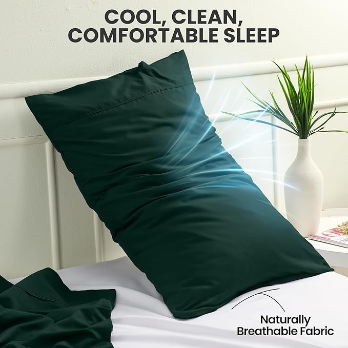 Utopia Bedding King Pillow Cases - 2 Pack - Envelope Closure - Soft Brushed Microfiber Fabric - Shrinkage and Fade Resistant Pillow Covers King Size 20 X 40 Inches (King, Emerald)