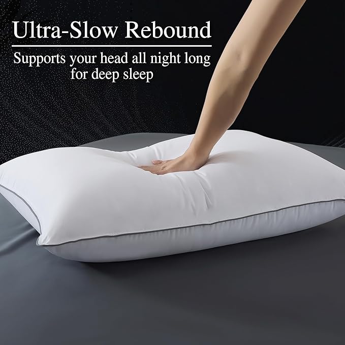WhatsBedding Goose Down Pillows King Size Set of 2, Luxury Hotel Bed Pillows for Deep Sleep, Fluffy Soft Feather Down Pillow for Back, Stomach or Side Sleepers, 20" x 36"