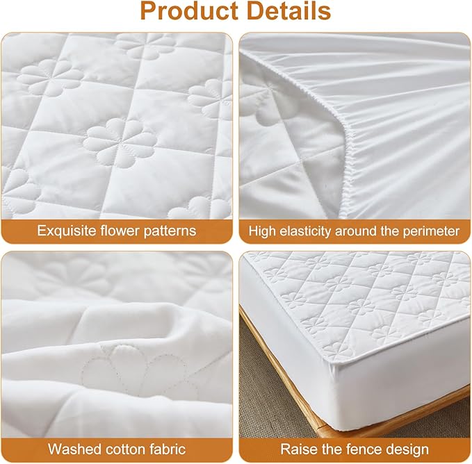 Waterproof Hospital Mattress Cover Protector Bed Sheet 36" x 80" x 9" Hospital Grade Incontinence Protection, Breathable Fabric for Elderly, Adults Machine Washable