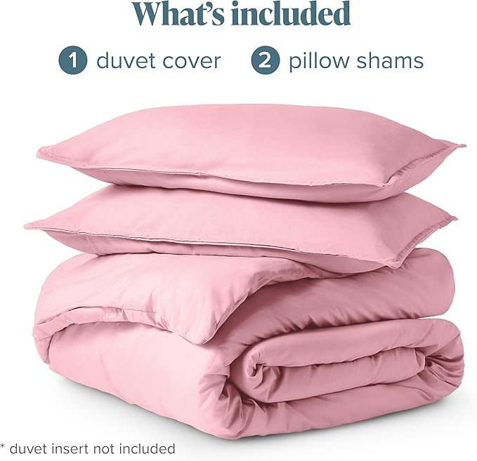 Bare Home Bedding Duvet Cover King Size - Premium 1800 Super Soft Collection - Lightweight, Cooling - Soft Breathable Bedding Duvet Cover (King, Light Pink)