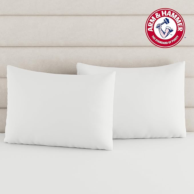 Arm & Hammer Cooling Comfort Zippered Pillow Protector, 2-Pack, Standard/Queen