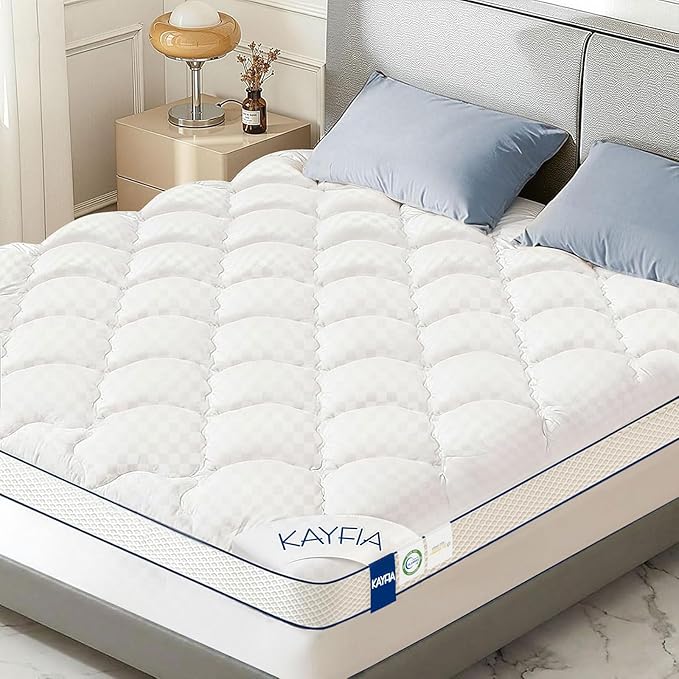 3 Inch King Mattress Topper, Extra Thick Memory Foam Mattress Pad for Back Pain Relief, Pillow Top Mattress Topper King with Breathable Air Mesh, Soft Fluffy Supportive Pressure-Relieving Bed Topper