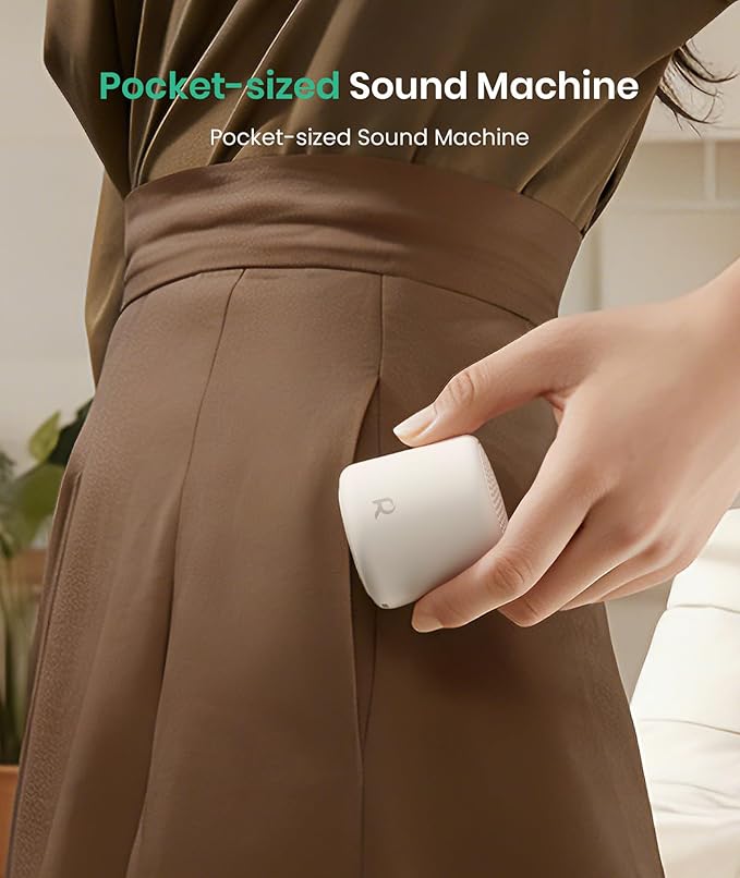 White Noise Machine for Baby, Portable Rechargeable Sound Machine with 20 Soothing Sounds & Sleep Timer for Adults, Travel, Home, Nursery (Rubber White)