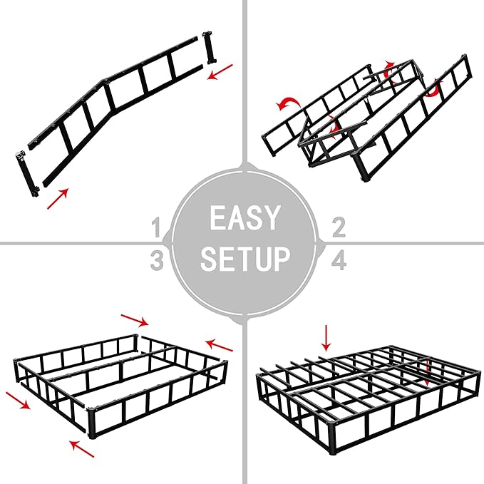 ALDRICH 9 Inch Heavy Duty Metal Box Spring Mattress Foundation 3000lbs Max Weight Capacity/Non-Slip/No Noise/Easy Assembly/Easy Clean Cover,California King