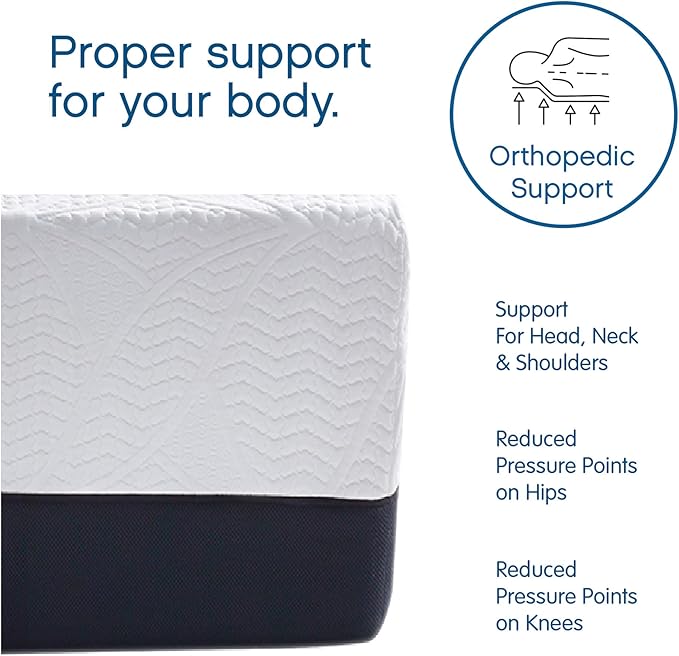 COOL GEL Chill Memory Foam 14-Inch Mattress with Pillow, CertiPUR-US Certified, Mattress in a Box, Twin, White