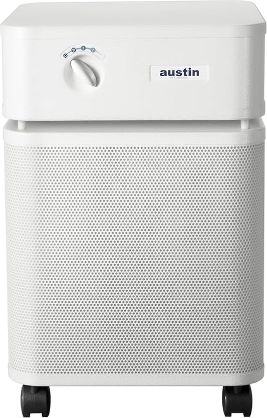 Austin Air HealthMate Plus Air Purifier White - Advanced 4- Stage Filtration Air Purifiers For Home with Activated Carbon & Zeolite - Ideal as Air Purifiers for Bedroom or any Large room, Model B450