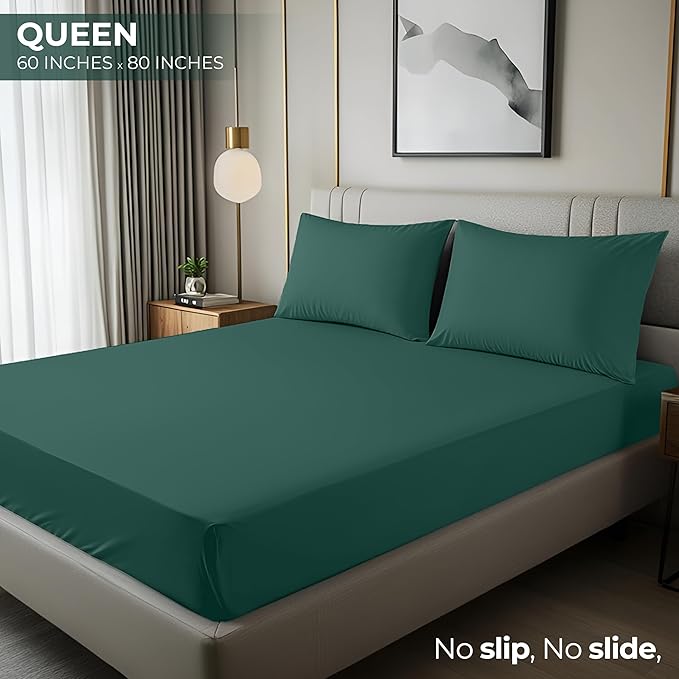 Utopia Bedding Queen Fitted Sheet - Bottom Sheet - Deep Pocket - Soft Microfiber - Shrinkage and Fade Resistant - Easy Care -1 Fitted Sheet Only (Emerald)