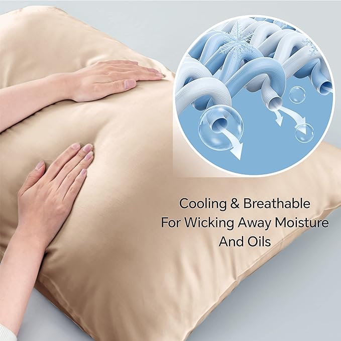 BEDELITE Body Pillow Case Cover, Rayon Made from Bamboo, Cooling Body Pillow Cover for Hot Sleepers and Night Sweats, Breathable & Silky Soft Full Long Pillow Case (Taupe, 20x54 Inches)