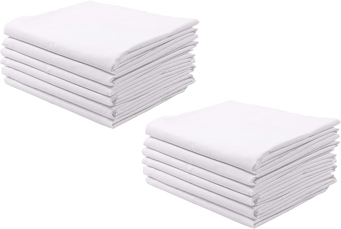 KAF Home Brushed Microfiber Pillow Cases Bulk Pack, Control Allergies and Ensure Sound Sleep, Set of 12, White