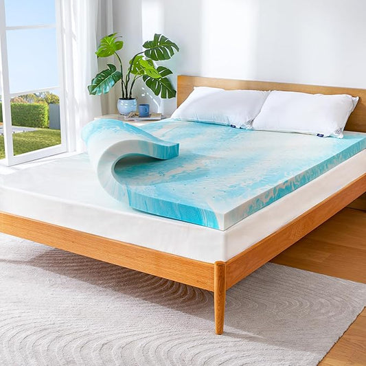 Marsail Mattress Topper Twin, 2-inch Gel Memory Foam, Bed Topper for Twin Size Bed, Soft for Sleeper Sofa, RV, Camper, Made with CertiPUR-US® Certified Foam