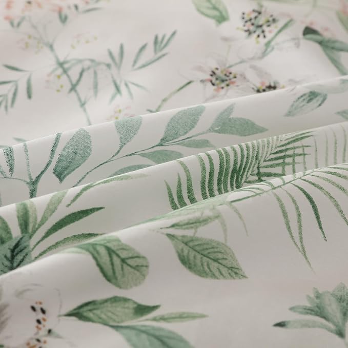 OAITE Duvet Cover Set,100% Cotton Comforter Cover with Floral Pattern Duvet Cover Set,Soft Bedding Set Includes with 3 Piece (2 Pillow Shams,1 Duvet Cover)