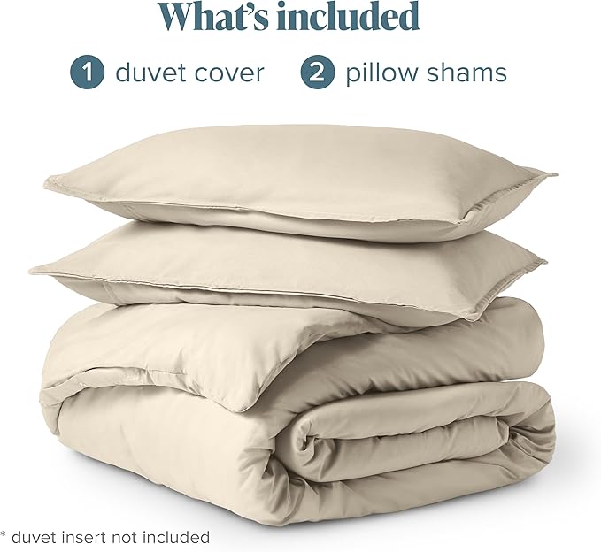 Bare Home Bedding Duvet Cover Oversized King Size - Premium 1800 Super Soft Collection - Lightweight, Duvet Cover - Soft Textured Bedding (Oversized King, Sand)