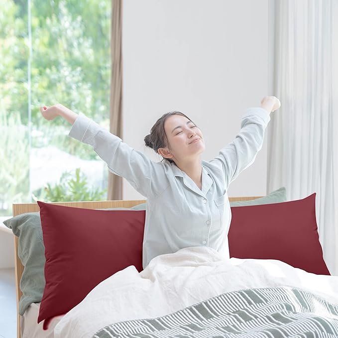 Utopia Bedding Full Body Pillow for Adults (Burgundy, 20 x 54 Inch), Long Pillow Insert for Sleeping, Ideal for Side Sleepers