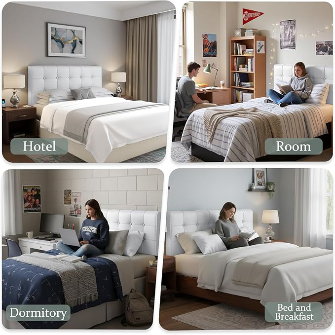 Headboard Pillow Full Size,Blue Bed Bolster Cushion Headboards Upholstered Triangle Removable Cover Back Cushions for Rest Wedge Pillows for Sitting in Bed,Peel and Stick Head Board for All-Season