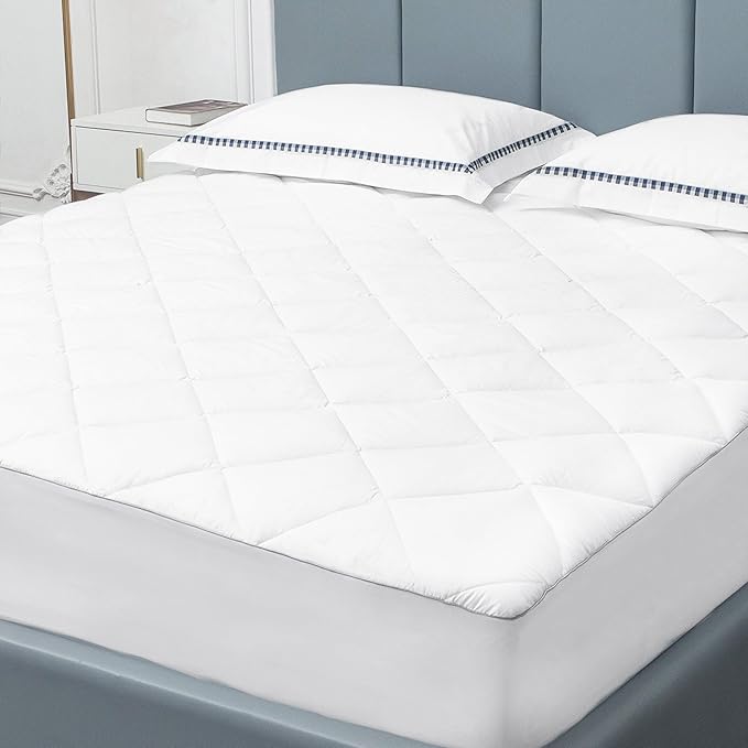 Sunflower Twin Mattress Pad Cover, Cotton Mattress Cover College Dorm Hypoallergenic, Extra Deep Pocket 18"-22" Quilted Mattress Protector Twin Size Thin Version, Soft Breathable and Noiseless