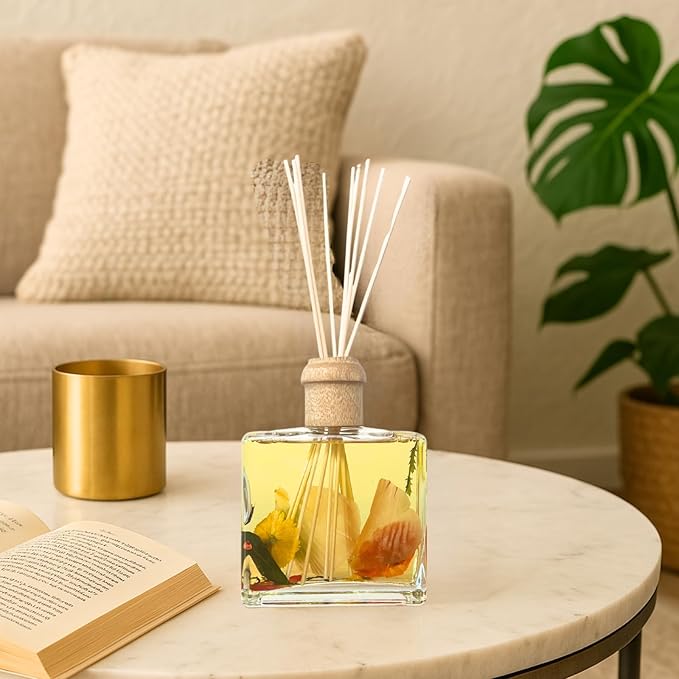 Rosy Rings Essence of Spring Botanical Reed Diffuser 13oz – Lasts 6-12 Months Floral Aromatherapy Notes of Hyacinth, Honeysuckle, Rose Home Fragrance Summer Decor Housewarming Wedding Gifts