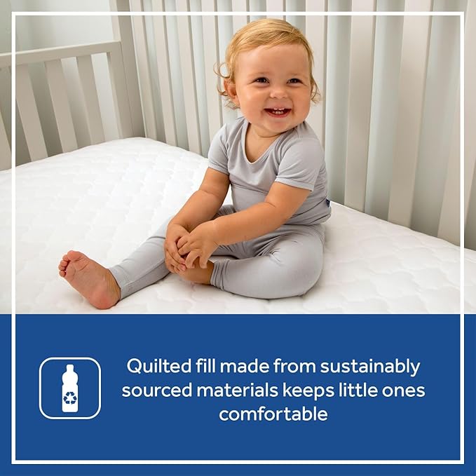 Sealy Baby Fitted Waterproof Infant Crib Mattress Protector Pad & Toddler Bed Cover,Durable and Comfortable Topper,Machine Washable-and Dryer Friendly,52x28”- White,(Pack of 6)